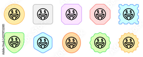 Editable greedy face expression emoticon vector icon. Part of a big icon set family. Part of a big icon set family. Perfect for web and app interfaces, presentations, infographics, etc