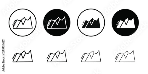 avalanche icon Black line art vector logo set