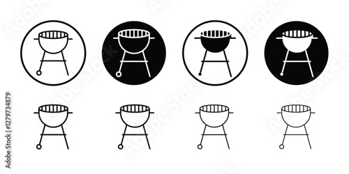 brazier icon Black line art vector logo set