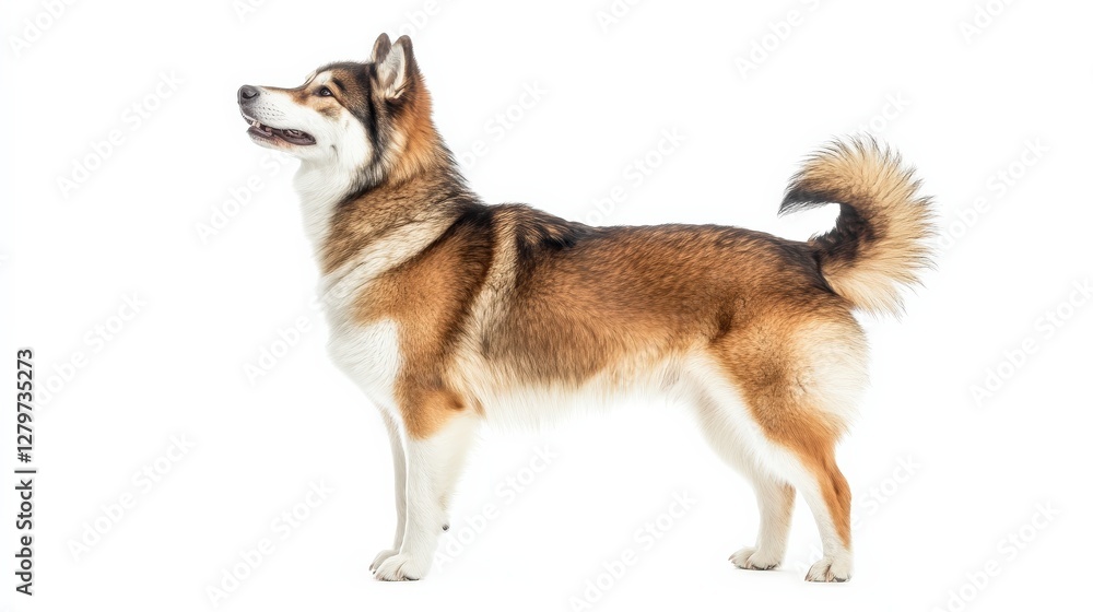 Beautiful Dog Standing Proudly in a Simple White Background