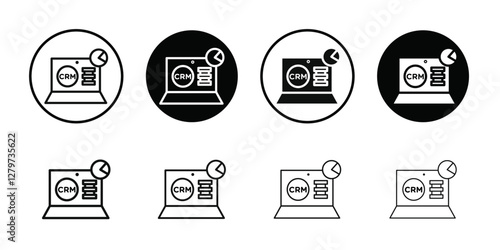 crm icon Black line art vector logo set