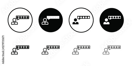 customer product rating icon Black line art vector logo set