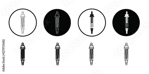 damper icon Black line art vector logo set