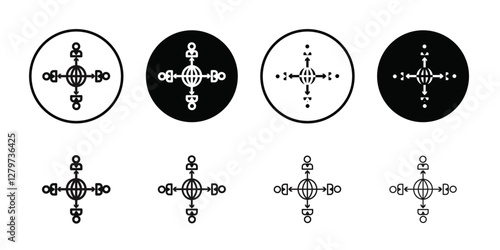 Globalization icon Black line art vector logo set