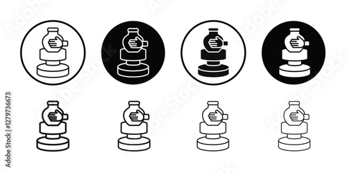 Handmade pottery icon Black line art vector logo set