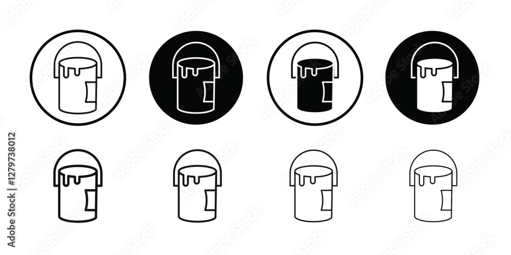 paint bucket icon Black line art vector logo set paint bucket icon Black line art vector logo set