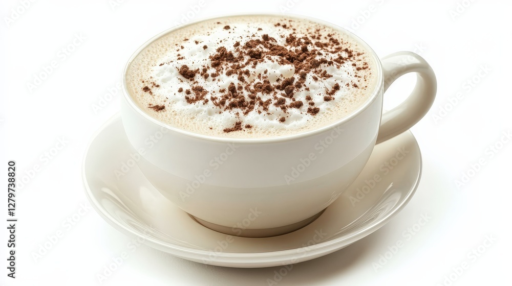 Creamy Cup of Coffee Topped With Cocoa Powder and Foam Creamy Cup of Coffee Topped With Cocoa Powder and Foam