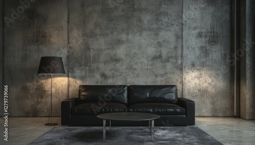 Dark Modern Living Room Interior