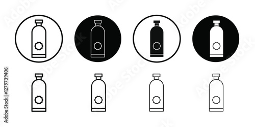 Softener clothes dirt icon Black line art vector logo set