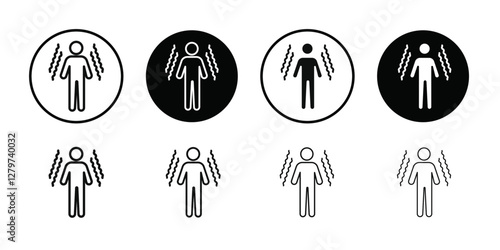 Trembling icon Black line art vector logo set