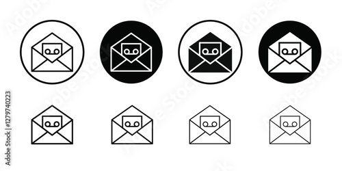 Voicemail icon Black line art vector logo set