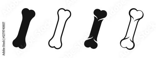 Bone icons. Bone vector. Animal bone icons.