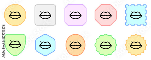 Editable pretty lips vector icon. Cosmetics, makeup, skincare, beauty. Part of a big icon set family. Perfect for web and app interfaces, presentations, infographics, etc