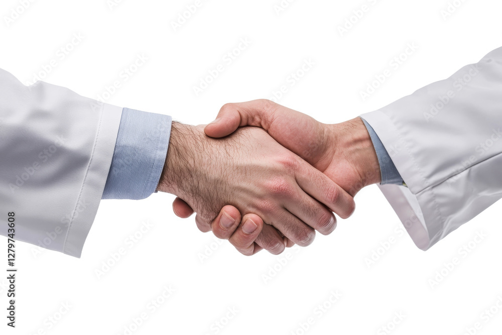 Doctors shaking hands in a professional setting Doctors shaking hands in a professional setting