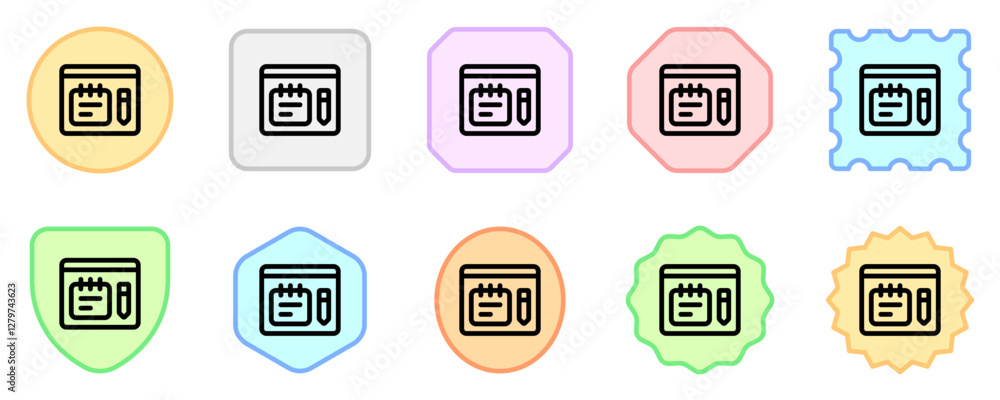Editable note-taking app vector icon. Online learning, course, tutorial. Part of a big icon set family. Perfect for web and app interfaces, presentations, infographics, etc Editable note-taking app vector icon. Online learning, course, tutorial. Part of a big icon set family. Perfect for web and app interfaces, presentations, infographics, etc