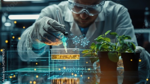 Modern Laboratory Scene Featuring Scientist Conducting Experiment