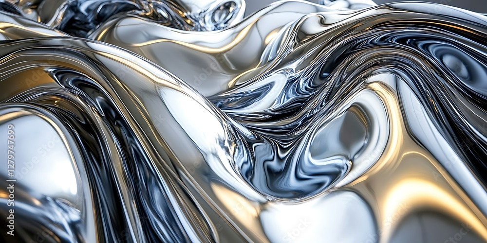 Abstract Liquid Metal Flowing Abstract Liquid Metal Flowing