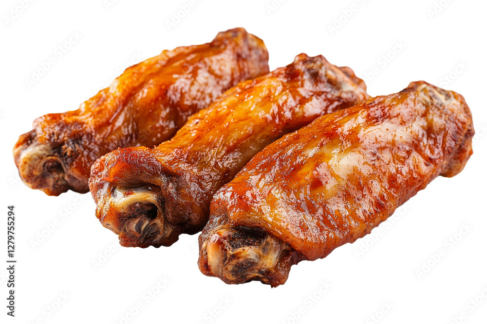 Savory barbecue chicken wings plated for enjoyment Savory barbecue chicken wings plated for enjoyment