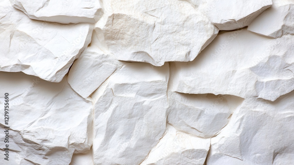 A white rock wall with many small rocks A white rock wall with many small rocks