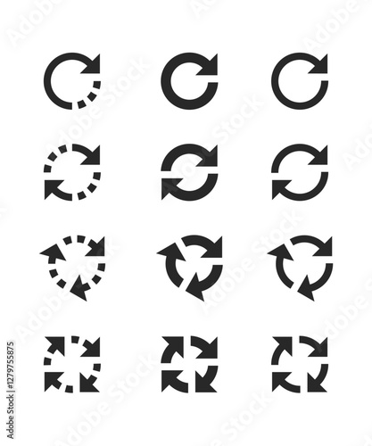 Refresh reload loop rotation icons stock illustration