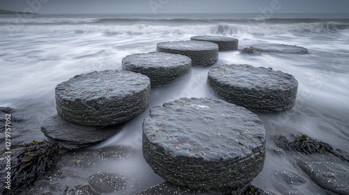 Coastal Serenity: A Path of Stones into the Ocean's Embrace