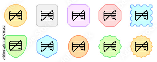 Editable block card, no card payment vector icon. Part of a big icon set family.  Finance, business, investment, accounting. Perfect for web and app interfaces, presentations, infographics, etc