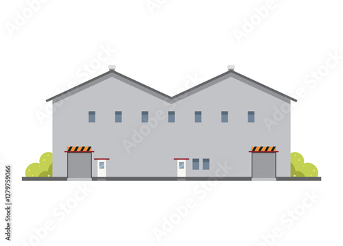 Warehouse building. Simple flat illustration.