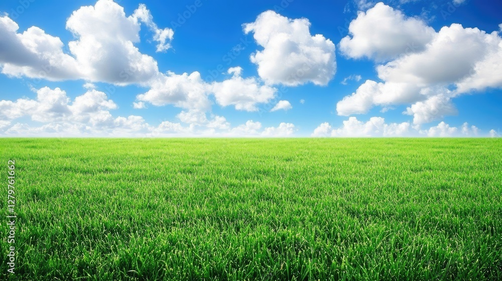 Lush green grassland under a dramatic cloudy sky, perfect for a peaceful nature scene. Lush green grassland under a dramatic cloudy sky, perfect for a peaceful nature scene.