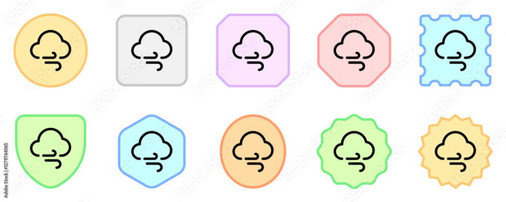 Obraz premium Editable windy cloud vector icon. Part of a big icon set family. Perfect for web and app interfaces, presentations, infographics, etc