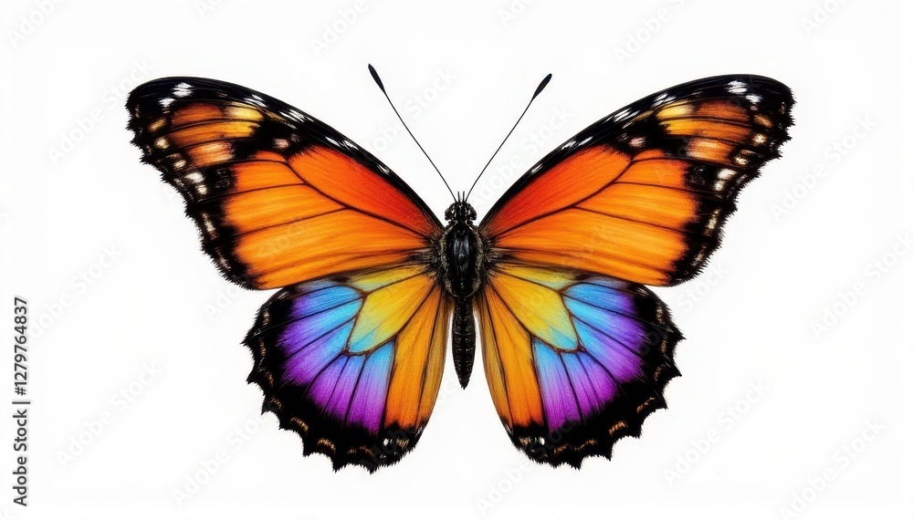 Naklejka premium Vibrant Butterfly with Colorful Wings Spreading Its Colors