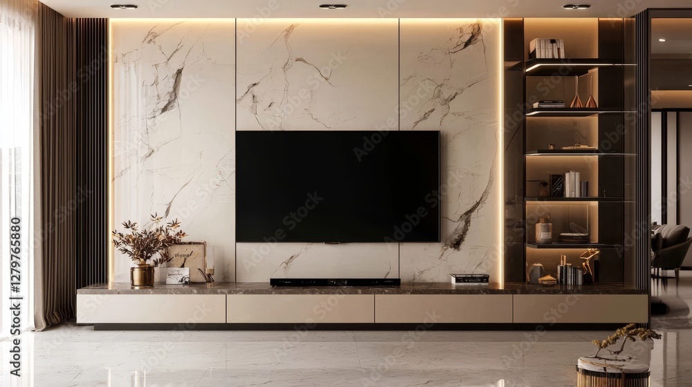 Fototapeta premium Classic luxury television showcasing elegant lighting features.