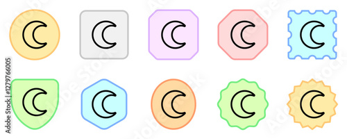 Editable vector crescent moon icon. Part of a big icon set family. Perfect for web and app interfaces, presentations, infographics, etc