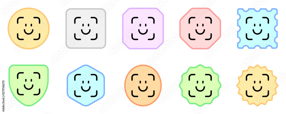 Editable face id, facial recognition vector icon. Part of a big icon set family. Perfect for web and app interfaces, presentations, infographics, etc Editable face id, facial recognition vector icon. Part of a big icon set family. Perfect for web and app interfaces, presentations, infographics, etc
