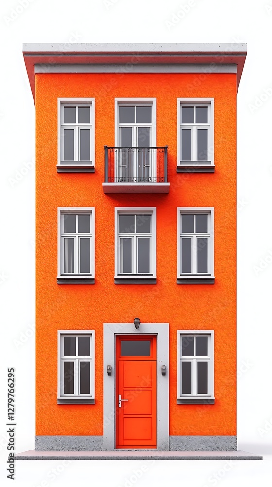 Orange Apartment Building Front View Orange Apartment Building Front View