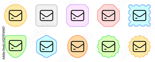 Vector email, newsletter icon. Black, white background. Perfect for app and web interfaces, infographics, presentations, marketing, etc.