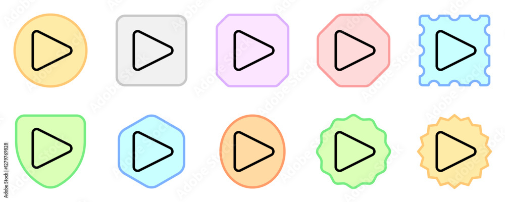 Editable vector play button icon. Black, transparent white background. Part of a big icon set family. Perfect for web and app interfaces, presentations, infographics, etc