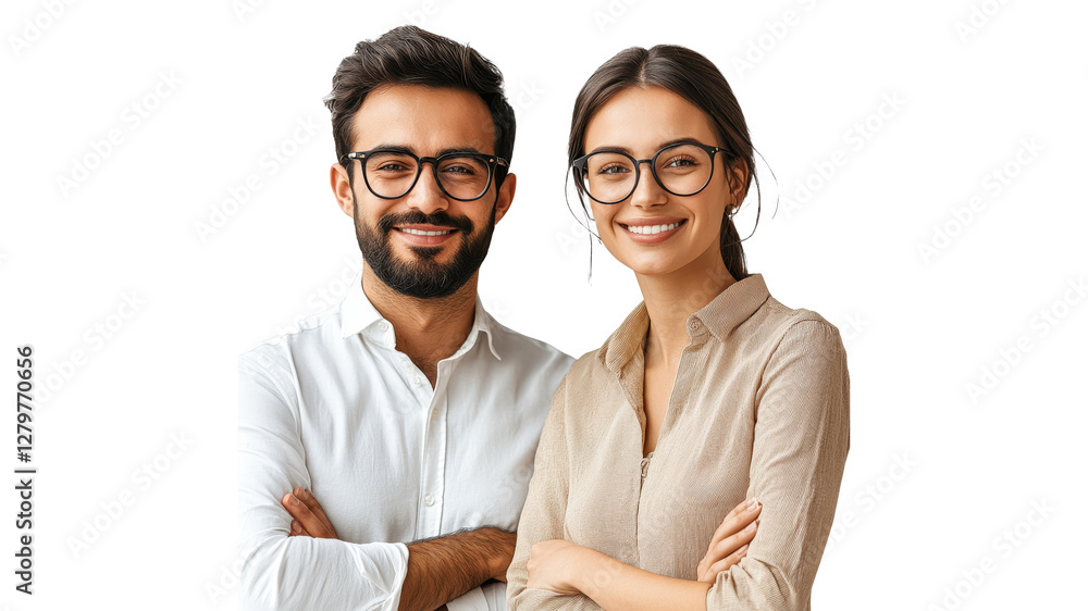 Happy young couple smiling with confidence indoors Happy young couple smiling with confidence indoors