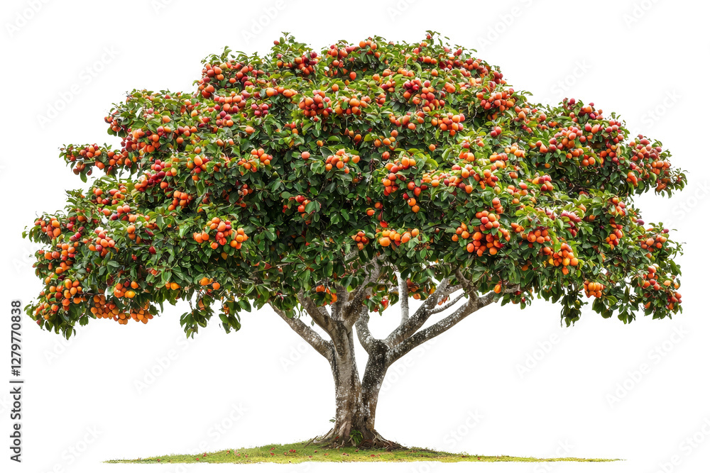 Lush Apple Tree Full of Ripened Fruits Under Clear Blue Sky Lush Apple Tree Full of Ripened Fruits Under Clear Blue Sky