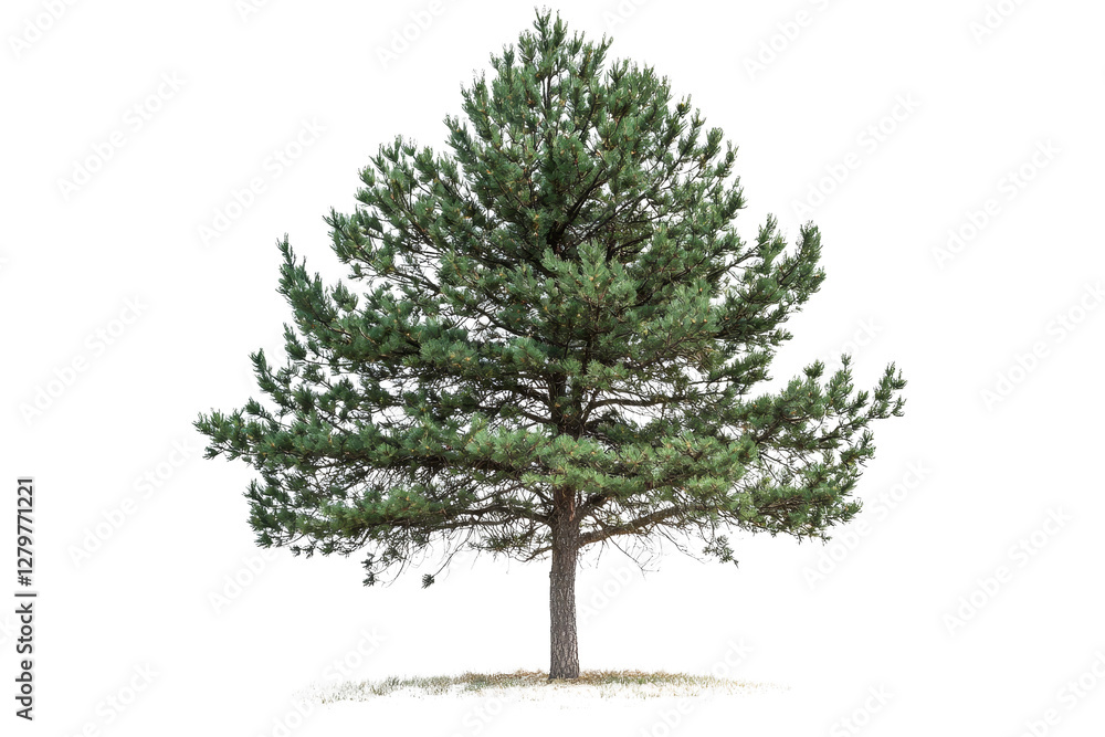Majestic Green Pine Tree Isolated on White Background for Natural Themes Majestic Green Pine Tree Isolated on White Background for Natural Themes
