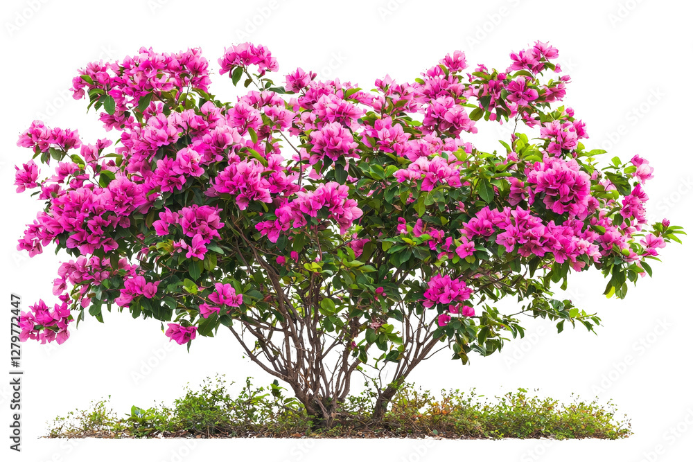 Obraz premium Vibrant Bougainvillea Bush with Bright Pink Flowers in Full Bloom