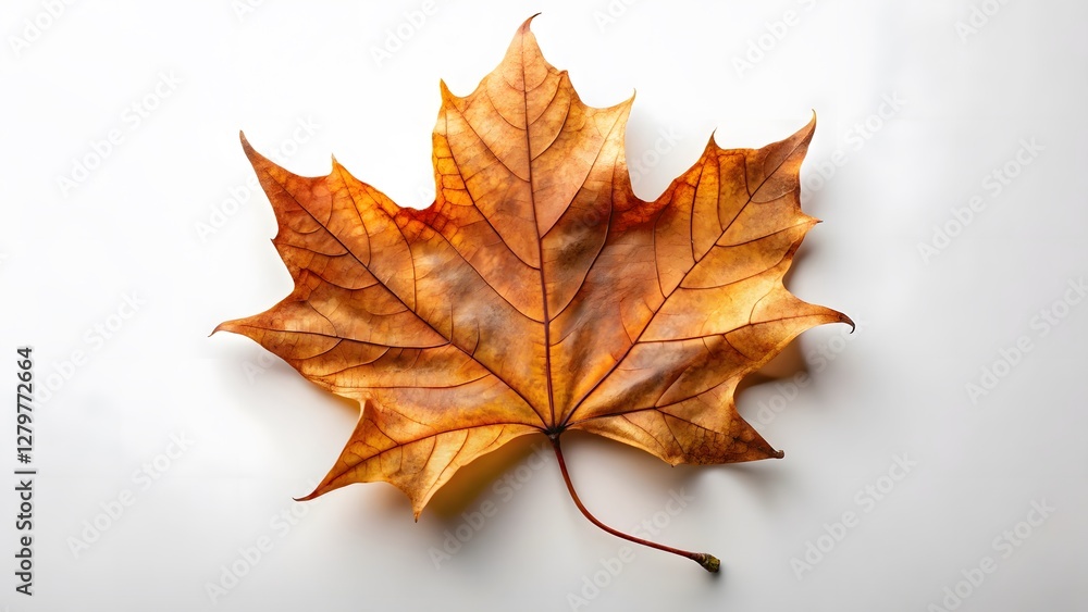 Single Autumn Maple Leaf on White Background Single Autumn Maple Leaf on White Background