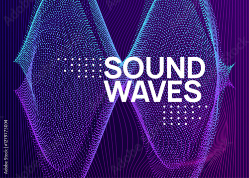 Sound Magazine. Dance Electro Template. Psychedelic Disco Invitation. Discotheque Set. Concert Cover. Pink Music Poster. Green Dj Design. Violet Sound Magazine