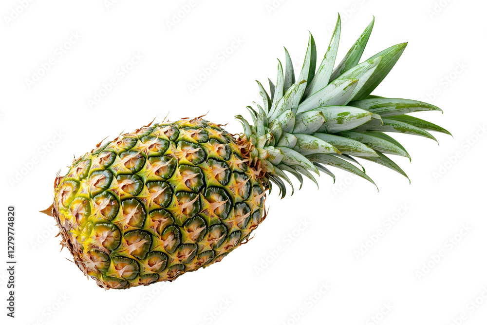 Fresh Pineapple with Green Leaves Isolated on White Background Fresh Pineapple with Green Leaves Isolated on White Background