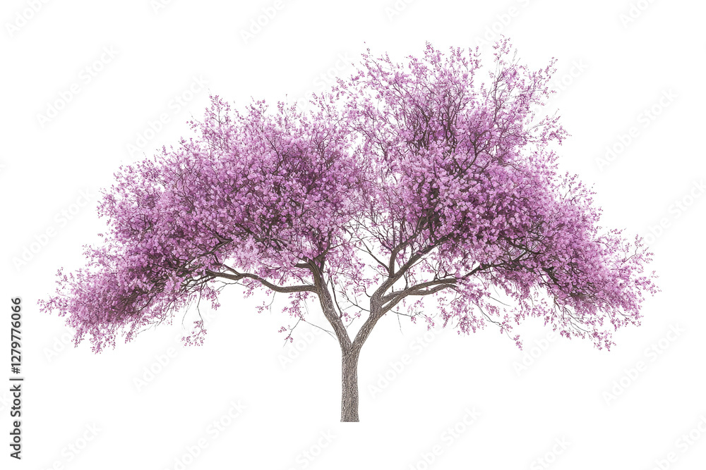 Obraz premium Beautiful blooming pink tree with vibrant flowers and lush foliage