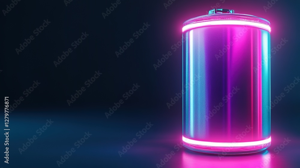 Futuristic Neon Glow Rechargeable Lithium-Ion Battery for High-Tech Charging and Energy Storage Futuristic Neon Glow Rechargeable Lithium-Ion Battery for High-Tech Charging and Energy Storage