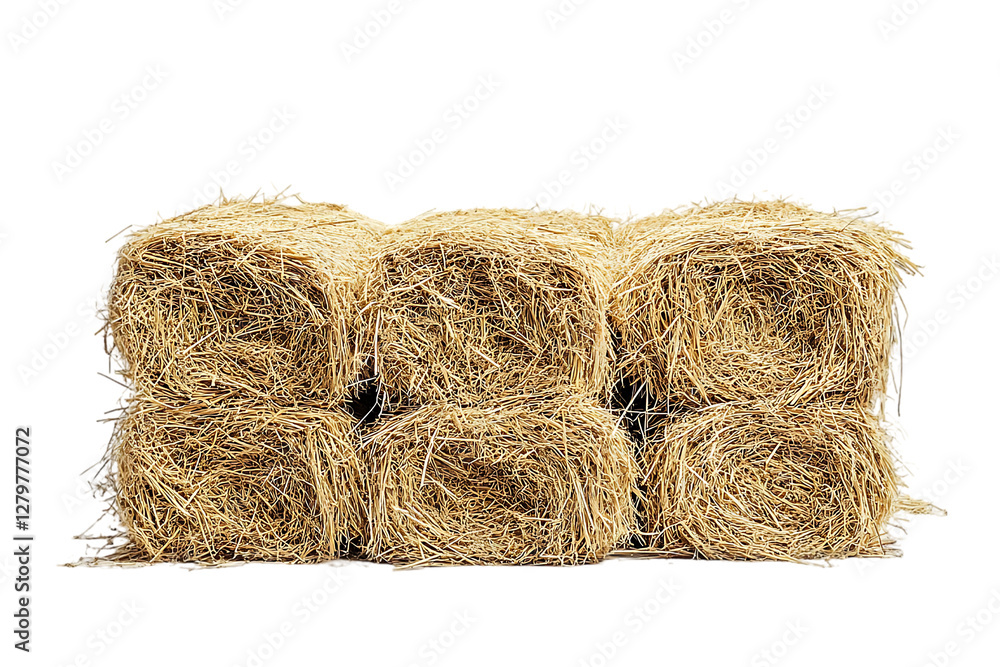 Stacked bales of light beige straw Stacked bales of light beige straw