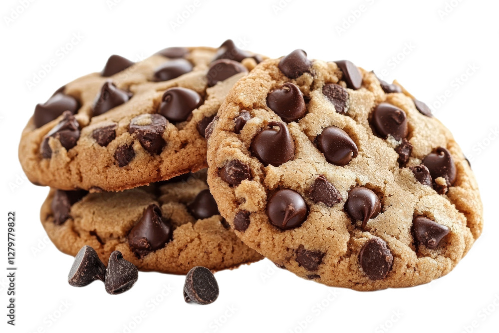 Chocolate chip cookies on white Chocolate chip cookies on white
