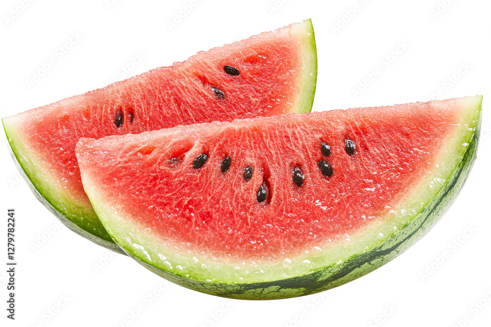 Fresh watermelon slices served on a dish Fresh watermelon slices served on a dish