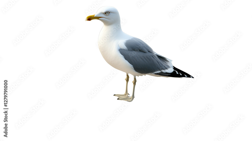 Obraz premium Seagull on white background daytime