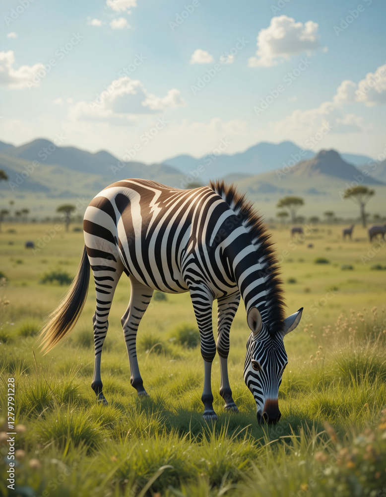 Naklejka premium Striped animal: Zebra